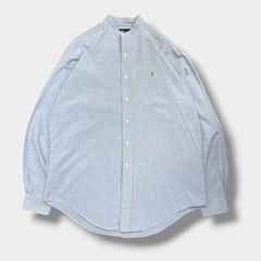 希少90s ラルフローレン 長袖オープンカラーシャツ ホワイト無地