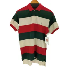 ポロバイラルフローレン Polo by RALPH LAUREN 90s ポニー刺繍ボーダー鹿の子ポロシャツ メンズ import：S 