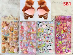 ぷにぷにスクイーズ＆3Dシール大量セット｜動物・スイーツ・くま・うさぎ｜デコシール まとめ売り 癒し系 可愛い 新品未使用