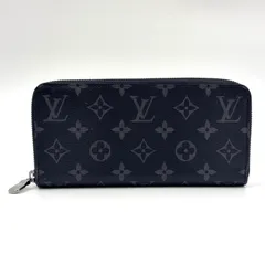 LOUIS VUITTON ジッピーウォレット・ホリゾンタル モノグラムエクリプス RFID対応 PVC ブラック 財布 シルバー M11611