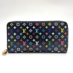 LOUIS VUITTON ジッピーウォレット モノグラムマルチカラー モノグラムマルチカラー ノワール グルナード PVC ブラック×マルチカラー ラウンドファスナー長財布 ゴールド M60243 