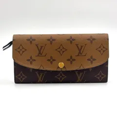 LOUIS VUITTON ポルトフォイユ エミリー モノグラム リバース RFID対応 PVC ブラウン 財布 ゴールド M82157