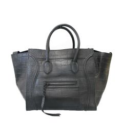 正規品CELINE セリーヌ ラゲージ ファントム クロコ グレー 