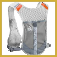 [TRIWONDER] 反射ベスト 軽量 安全 サイクリングバッグ 自転車バッグパック ランニング マラソン リューク（グレー (バッグのみ)） 1