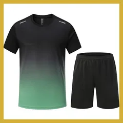 [EZATING] スポーツウェア メンズ 上下セット 半袖tシャツ ショートパンツ ランニング トレーニング カジュアル 薄手 吸汗速乾 通気防臭 夏服 大きいサイズ 3XL 1