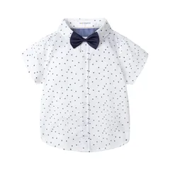 ネクタイ付きシャツ 半袖 シャツ キッズ ｙシャツ ワイシャツ 子供服 男の子 フォーマルシャツ [LittleSpring] 結婚式 発表会 卒業式 入学式