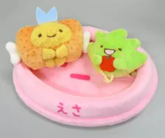 【中古】ぬいぐるみ あじふらいのしっぽ(おにく)＆ざっそう(くさ)＆えさトレー てのりぬいぐるみセット 「すみっコぐらし」 すみっコアニマルパーク すみっコぐらしコレクション POP UP SHOP限定