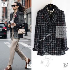 シャネル カーディガン ベスト CHANEL ネイビー ゴールド メタリック パール トリミング カール ラガーフェルド セット 豪華 新品同様 38 シャネル カーディガン ベスト CHANEL ネイビー ゴールド メタリック