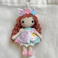 あみぐるみチャーム・ちいかわ❤︎ユニコンコスチューム女の子・キーホルダ