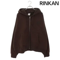 ナイキ ×ステューシー STUSSY  FJ9175-261 STONE WASHED FLEECE ZIP HOODIE ロゴ刺繍ジップアップパーカー メンズ XL