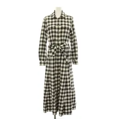 ポロ ラルフローレン POLO RALPH LAUREN シャツワンピース ロング 6 黒 ブラック 白 ホワイト チェック 長袖 /YM