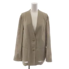 シップス SHIPS ノーカラージャケット 上着 38 茶 ブラウン 長袖 /RR