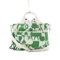 キプリング KIPLING minju kim 2WAYバッグ ハンド ショルダー 緑 白 ホワイト 青 総柄 花柄 ドローストリング フロントポケット ナイロン /RI ■OS