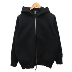エストネーション ESTNATION ミラノリブ フーディーブルゾン ジップパーカー フーディー M 黒 ブラック 52-234-12-080024のサムネイル
