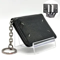 【余白に思想を忍ばせる】　Maison Margiela　カードケース 4ステッチ カレンダー シボ革 キーリング付き　ブラック