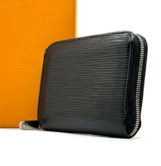 【静寂に芯を宿す】　LOUIS VUITTON　コインケース エピ ジッピーコインパース レザー コンパクトウォレット　ブラック