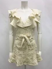 1469 ROBE de FLEURS ローブドフルール キャバクラ ドレス セットアップ スパンコール フラワー刺繍 ジャガード レース リボン キャバドレス S
