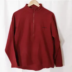 (^w^)b 【日本製】モンベル シャミース ハーフジップ フリース L ボルドー 刺繍ロゴ OM12266WT