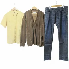 リス LiSS EL RADIALL ブルーウェイジーンズ 3点セット おまとめ カーディガン シャツ デニムパンツ M～LLサイズ 茶 黄 紺 Xのサムネイル