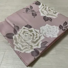 京袋帯 美しい薔薇 化繊 着物 X-758