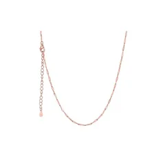 [Suplight] ネックレス チェーンのみ ピンクゴールド メロシードチェーン レディース 細め アレルギー 幅1mm 長さ55cm+5cmアジャスター 1