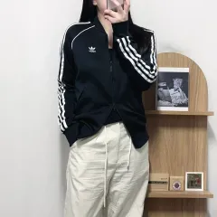 正規品 adidas ブラック トレフォイル ツーウェイ ジャージ M