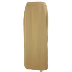 レオナール LEONARD FASHION PARIS ロングスカート タイト ウール ロゴプレート 73 L相当 茶 ブラウン IBO92 /Xのサムネイル