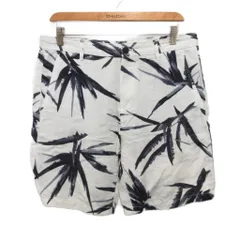 ザラマン ZARA MAN ショートパンツ ハーフパンツ リーフ柄 白 ホワイト 40