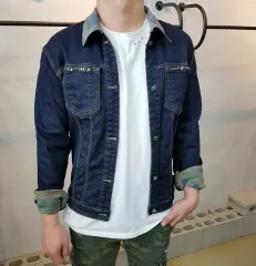 新品 ヴィンテージ リバーシブル 両面 生デニムストレッチ デニムジャケット