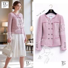 シャネル カーディガン ベスト CHANEL ネイビー ゴールド メタリック パール トリミング カール ラガーフェルド セット 豪華 新品同様 38 シャネル カーディガン ベスト CHANEL ネイビー ゴールド メタリック