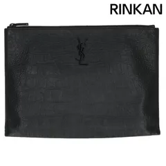 サンローランパリ  453249 クロコ型押しレザークラッチバッグ メンズ