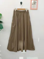 ZARA ザラ カーキ色 フリル ウエストゴム スカート 44 55