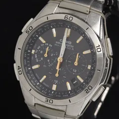 カシオ ウェーブセプター WVQ-M410 タフソーラー 黒文字盤 クロノグラフ デイト メンズ腕時計 KRH 2000000 NSK