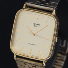 オリエント オールドクオーツ レクタンギュラー 90sメンズ腕時計 稼働 