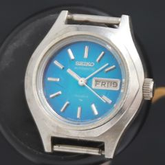 稼働　SEIKO　セイコー　自動巻　青文字盤　デイデイト　レディース　ブルー 稼動 SEIKO セイコー レディース腕時計 自動巻き デイデイト 水色