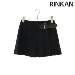 プラダ  P123UE トライアングルロゴベルトプリーツスカート レディース 40