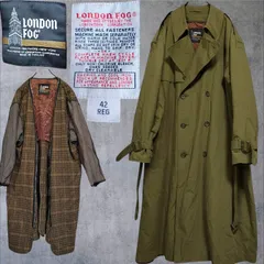 ロンドンフォグ LONDON FOG ダブルトレンチコート ライナー付 英国調 ビンテージ 古着 オーバーサイズ ロング丈 90s ミリタリー感 ロングコート 希少デザイン 雰囲気抜群 メンズ Vintage Trench Coat XLサイズ相当