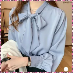 リボンタイブラウス ボウタイシャツ 長袖 シフォンブラウス 無地 上品 オフィスブラウス 大人 シャツブラウス きれいめ おしゃれ トップス OL 通勤 春コーデ シャツブラウス春夏 タイネックトップス 薄手ブラウス韓国風