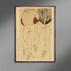 A2 사이즈 에곤 실레 포스터 두 사람이 서있는 여성 동상 아트 포스터 실레 일본제 (rossografico 15-100166_a2)