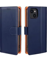 ★【J.DL直営店】 iPhone 14 ケース手帳型 14手帳 スマホケース 手帳型 携帯カバー レザー 耐衝撃 耐摩擦 全面保護 マグネット式 カード収納 スタンド機能 手触りが良い 人気 上質 6.1インチ対応(ブルー)のサムネイル