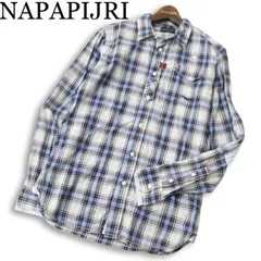 NAPAPIJRI ナパピリ 春夏★ インド綿 長袖 ワーク チェック柄 ロゴ刺繍 シャツ Sz.S メンズのサムネイル