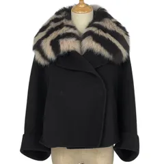 フェンディ FENDI ドルマンスリーブ ショートコート コート ブラック レディース 【中古】