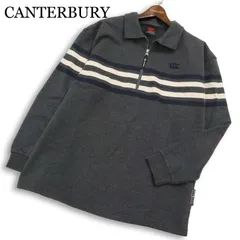 CANTERBURY カンタベリー ラグビー 通年★ 長袖 ハーフジップ スウェット ポロ トレーナー Sz.L メンズ 灰 グレーのサムネイル