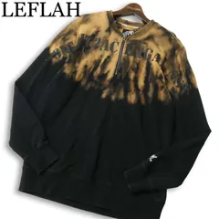 LEFLAH レフラー 通年★ タイダイ プリント ハーフジップ スウェット トレーナー Sz.L メンズ 黒のサムネイル