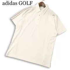 adidas GOLF アディダス ゴルフ 春夏 climacool★ 半袖 ロゴ メッシュ 3本ライン ポロシャツ Sz.M メンズ 白