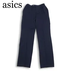 未使用★ asics アシックス 通年★ ストレッチ タック スラックス パンツ 日本製 Sz.76 メンズ 紺 ネイビー ゴルフのサムネイル