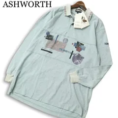 【新品 USA製】 ASHWORTH アシュワース ゴルフ 通年★ 長袖 鹿の子 ポロシャツ Sz.S メンズ 未使用のサムネイル