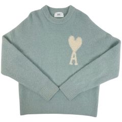 ライトブルー ハート刺繍 セーター ユニセックス - メルカリ
