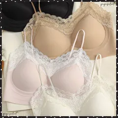シームレスブラジャーレース付きブラトップ カップ付きインナー ノンワイヤー見せブラ ハーフトップ 涼しいブラジャー 響きにくいブラキャミ 盛れるナイトブラ小胸盛り 締め付けない ブラ 美胸インナー下着 ソフトブラジャー夜 送料無料