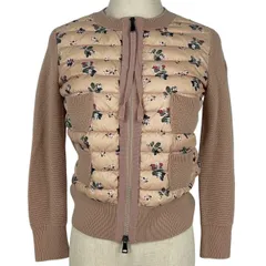 モンクレール MONCLER ニット切替 ダウンジャケット 花柄 トップス カーディガン ピンク レディース 【中古】のサムネイル